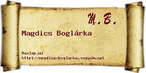Magdics Boglárka névjegykártya